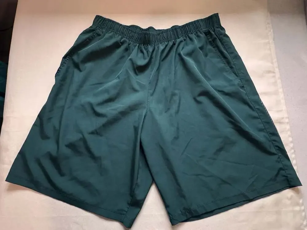 Men’s Large Dark Teal Athletic Shorts Gym Workout Running Activewear Stretch